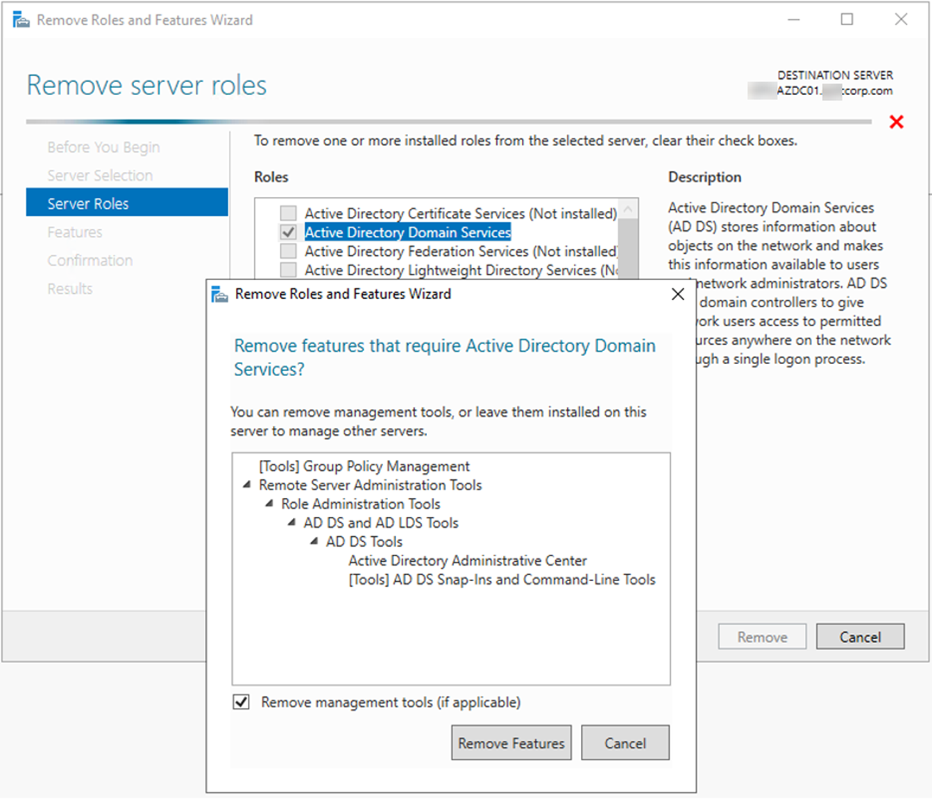 101120 0520 HowtoDemote10 - How to Demote Microsoft Windows Server 2019 Domain Controller Virtual Machine at Azure