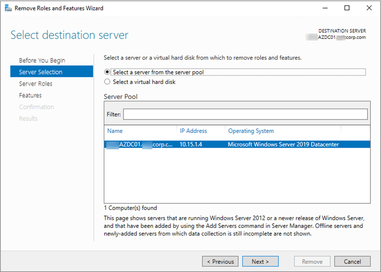 101120 0520 HowtoDemote19 - How to Demote Microsoft Windows Server 2019 Domain Controller Virtual Machine at Azure