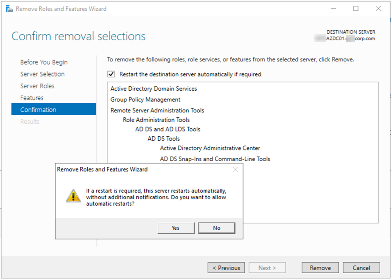 101120 0520 HowtoDemote24 - How to Demote Microsoft Windows Server 2019 Domain Controller Virtual Machine at Azure