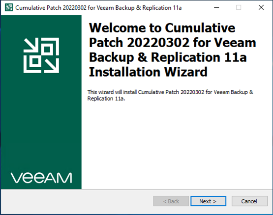 031422 1949 Howtoinstal4 - How to install cumulative patches 11.0.1.1261 P20220302 for Veeam Backup & Replication 11a