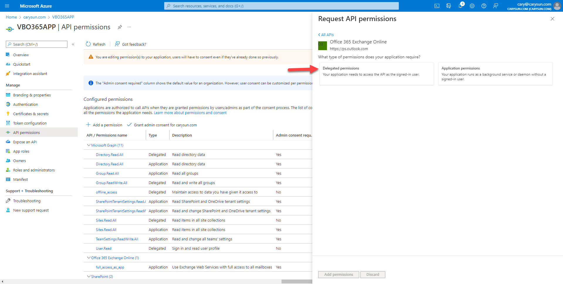 042022 1642 Howtoconfig36 - How to configure Azure AD Application Permissions for Modern App-Only Authentication of Veeam Backup for Microsoft 365