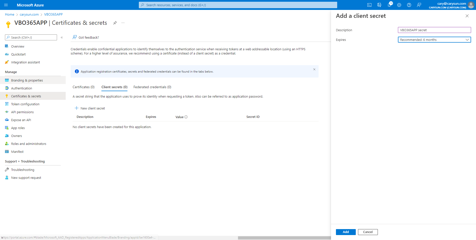 042022 1642 Howtoconfig53 - How to configure Azure AD Application Permissions for Modern App-Only Authentication of Veeam Backup for Microsoft 365