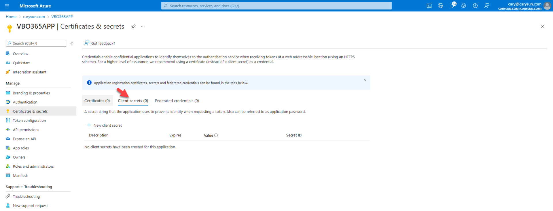 042222 1711 Howtoconfig28 - How to configure Azure AD Application Permissions for Modern Authentication and Legacy Protocols Authentication of Veeam Backup for Microsoft 365