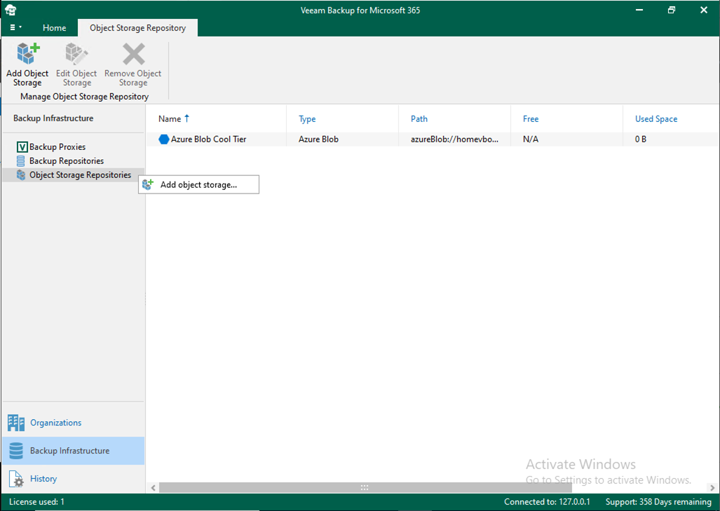 060122 1633 HowtoMicros26 - How to add Microsoft Azure Archive Storage Repository with Azure archiver appliance at Veeam Backup for Microsoft 365