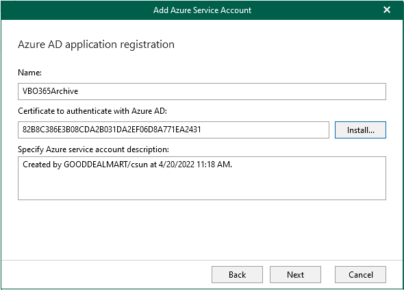 060122 1633 HowtoMicros46 - How to add Microsoft Azure Archive Storage Repository with Azure archiver appliance at Veeam Backup for Microsoft 365