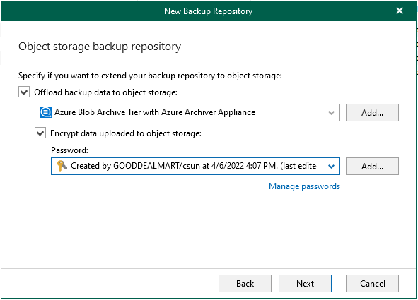 060122 1633 HowtoMicros87 - How to add Microsoft Azure Archive Storage Repository with Azure archiver appliance at Veeam Backup for Microsoft 365