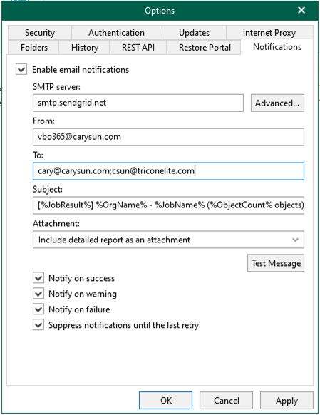062222 1710 Hotoconfigu41 - How to configure notification with Free SendGrid account of Azure for Veeam Backup for Microsoft 365