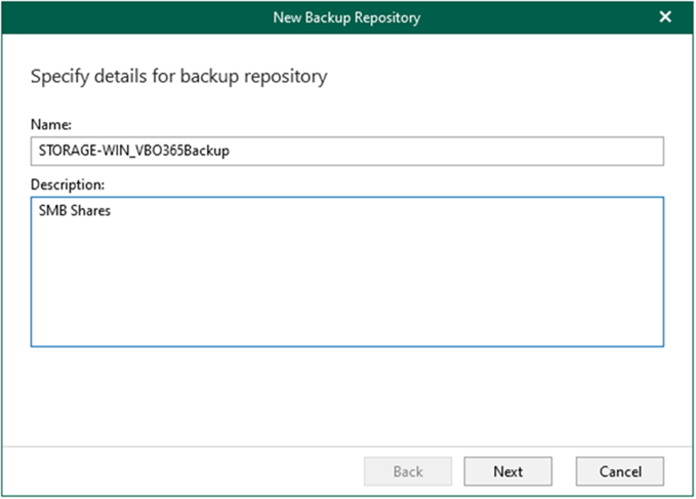 012823 1833 Howtoaddthe3 - How to add the network attached storage (SMB shares) as a backup repository in Veeam Backup for Microsoft 365 v6