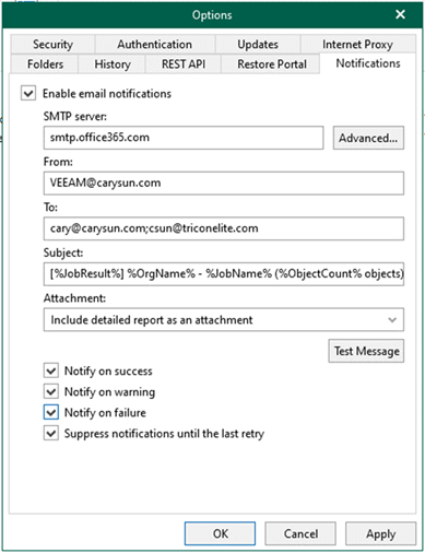 012823 1955 Howtoconfig15 - How to configure notification settings with a Microsoft 365 non-MFA account in Veeam Backup for Microsoft 365 v6