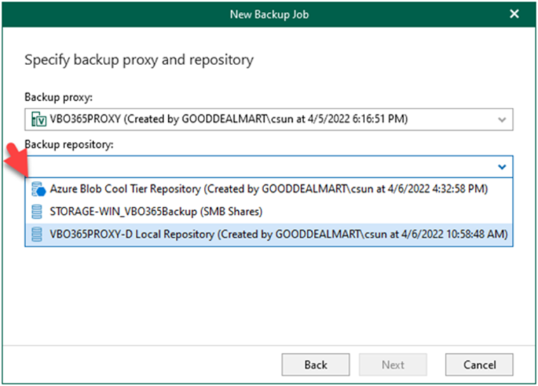 012923 1856 Howtocreate9 768x551 - How to create a backup job to backup the organization objects to Azure blob cool tier repository in Veeam Backup for Microsoft 365 v6