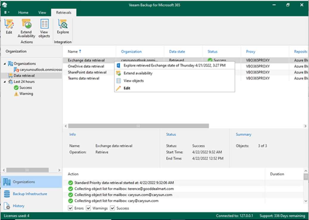 013023 0312 Howtorestor1 - How to restore Exchange data from retrieved data in Veeam Backup for Microsoft 365 v6
