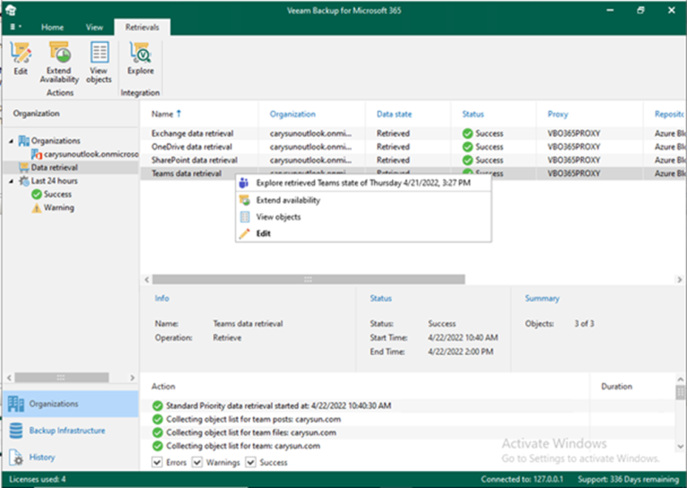 020423 2023 Howtorestor1 768x546 - How to restore Teams data from retrieved data in Veeam Backup for Microsoft 365 v6