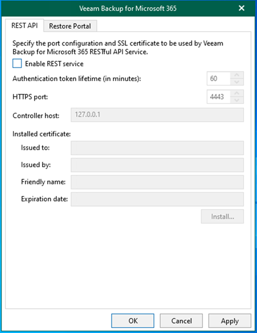 020523 0609 Howtoconfig38 - How to configure the REST API and Restore Portal on a separate server for Veeam Backup for Microsoft 365 v6