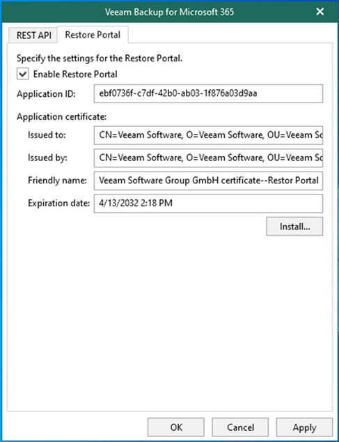 020523 0609 Howtoconfig47 - How to configure the REST API and Restore Portal on a separate server for Veeam Backup for Microsoft 365 v6