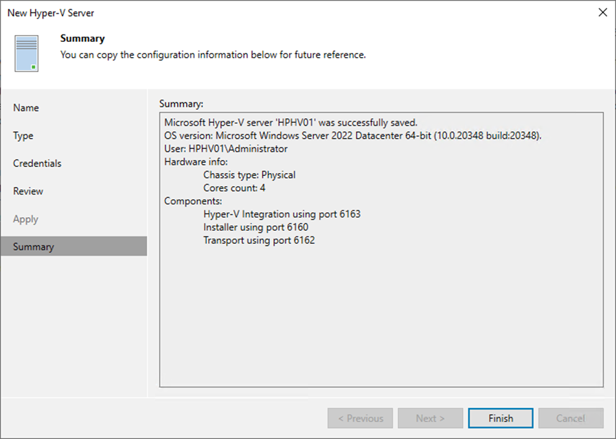 082223 2240 HowtoaddMic13 - How to add Microsoft Hyper-V Standalone Servers to Veeam Backup and Replication v12