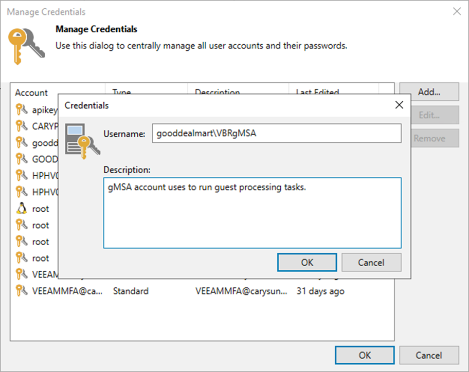 082623 1711 Howtoconfig20 - How to configure Group Managed Service Accounts (gMSA) at Veeam Backup and Replication v12