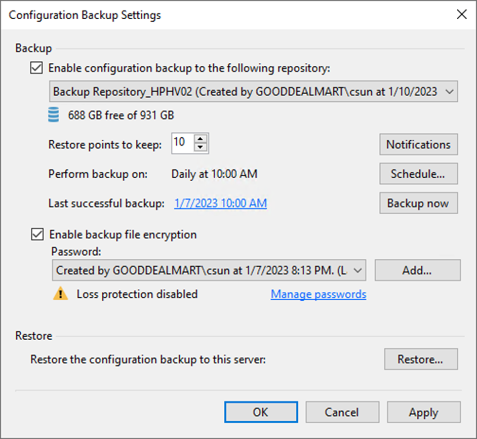 082723 2001 Howtoenable8 - How to enable Configuration Backup at Veeam Backup and Replication v12