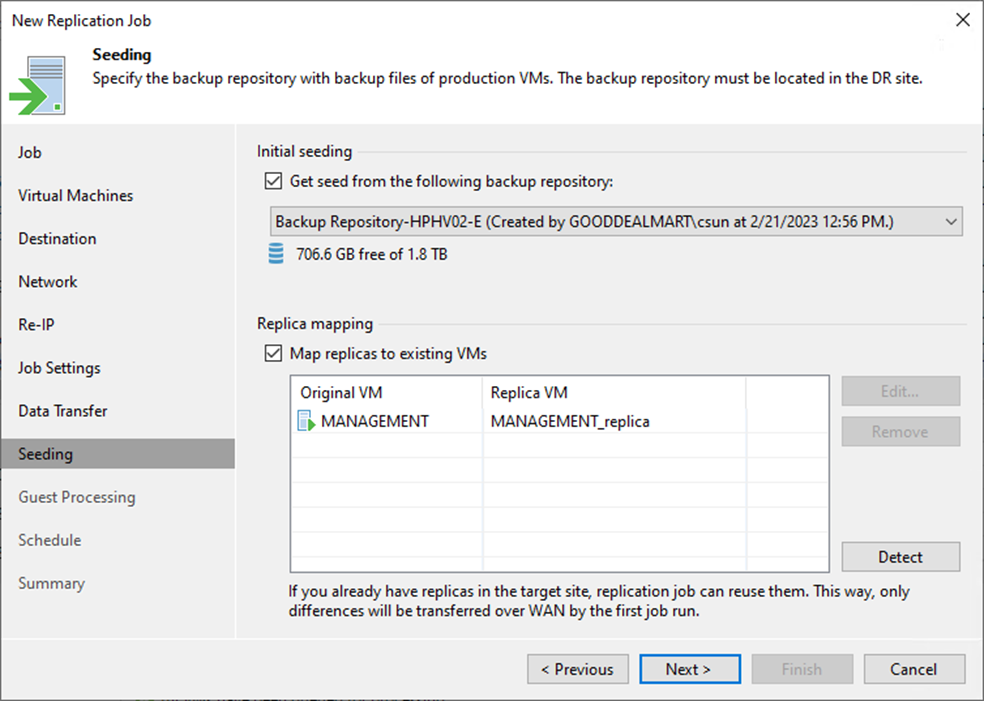092423 2341 Howtocreate40 - How to create a Replication job with seeding to the Disaster Recovery Site at Veeam Backup and Replication v12
