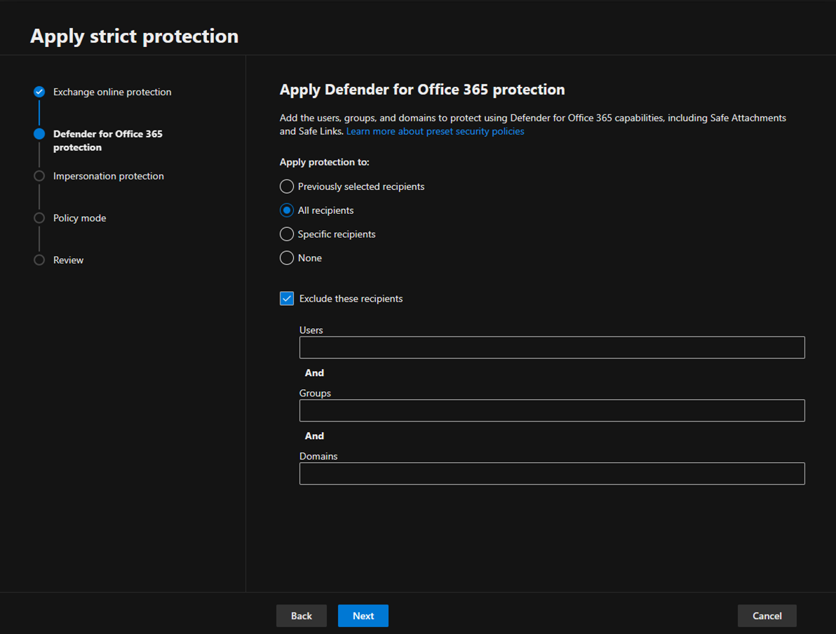 032124 1713 Howtousethe7 - How to use the Microsoft Defender portal to assign Strict preset security policies to users